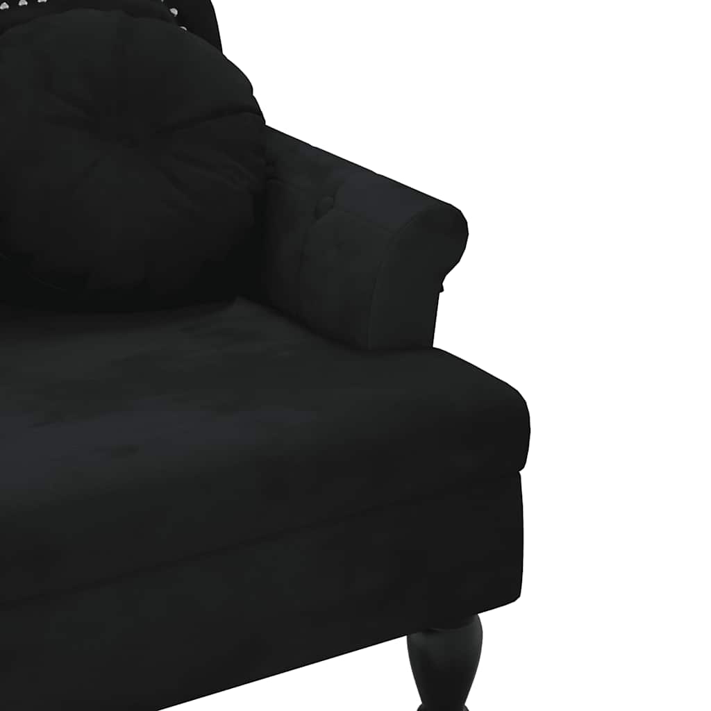 Bank mit Kissen Schwarz 120,5 x 65 x 75 cm Samt