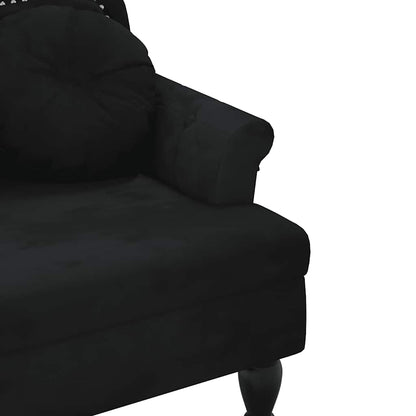 Bank mit Kissen Schwarz 120,5 x 65 x 75 cm Samt