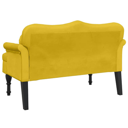 Sitzbank mit Kissen Gelb 120,5x65x75 cm Samt