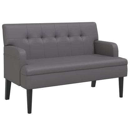 Sitzbank mit Rückenlehne Grau 112x65,5x75 cm Kunstleder