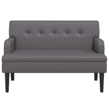 Sitzbank mit Rückenlehne Grau 112x65,5x75 cm Kunstleder