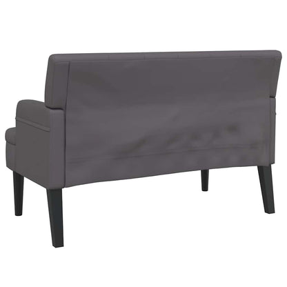 Sitzbank mit Rückenlehne Grau 112x65,5x75 cm Kunstleder