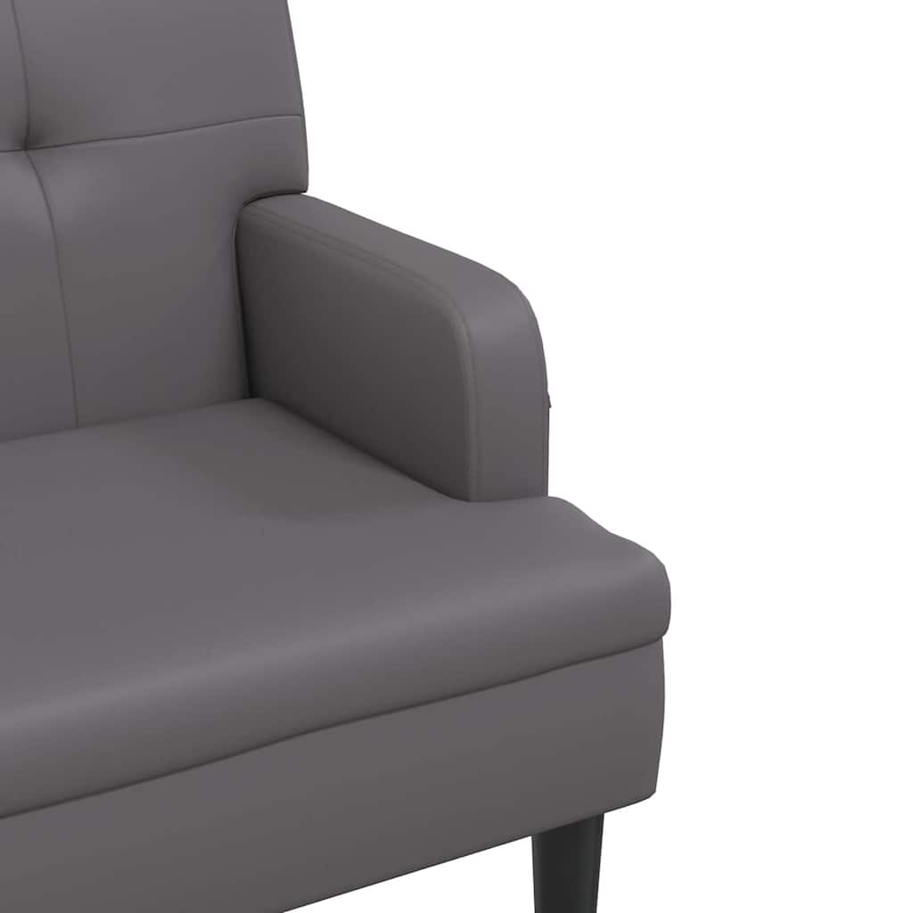 Sitzbank mit Rückenlehne Grau 112x65,5x75 cm Kunstleder