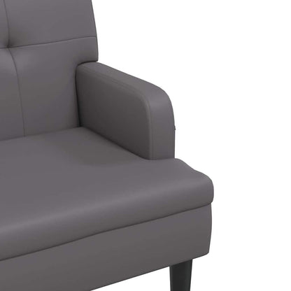 Sitzbank mit Rückenlehne Grau 112x65,5x75 cm Kunstleder
