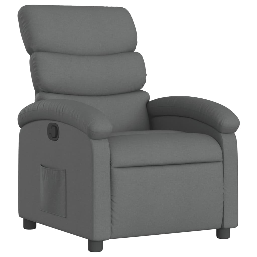 Fauteuil de relaxation tissu gris foncé