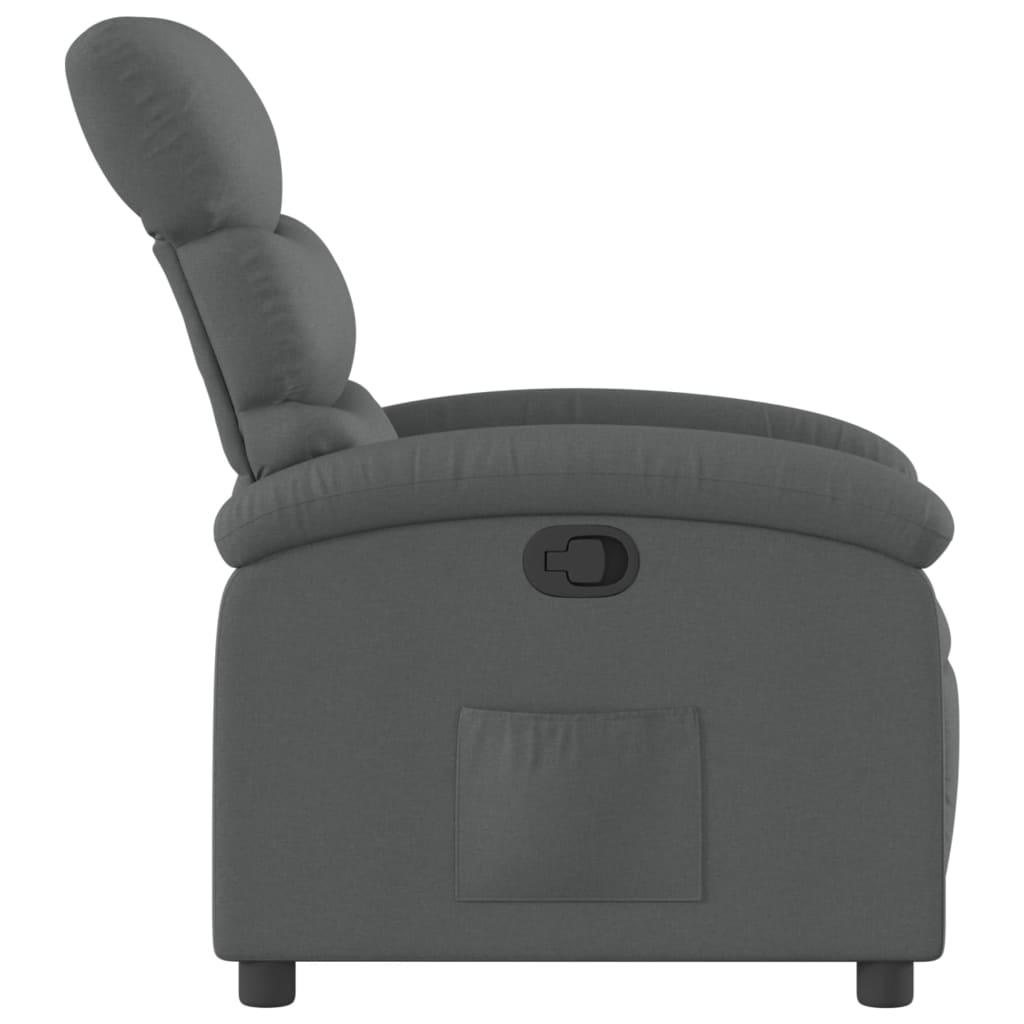 Fauteuil de relaxation tissu gris foncé