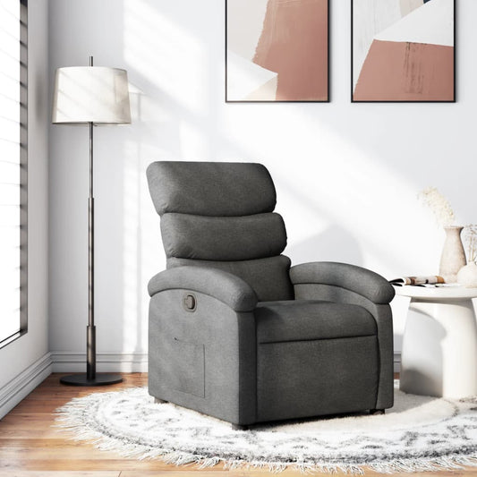 Fauteuil de relaxation tissu gris foncé