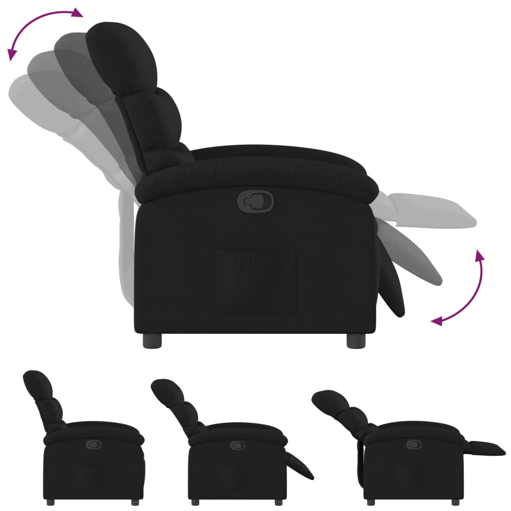 Fauteuil de relaxation tissu noir