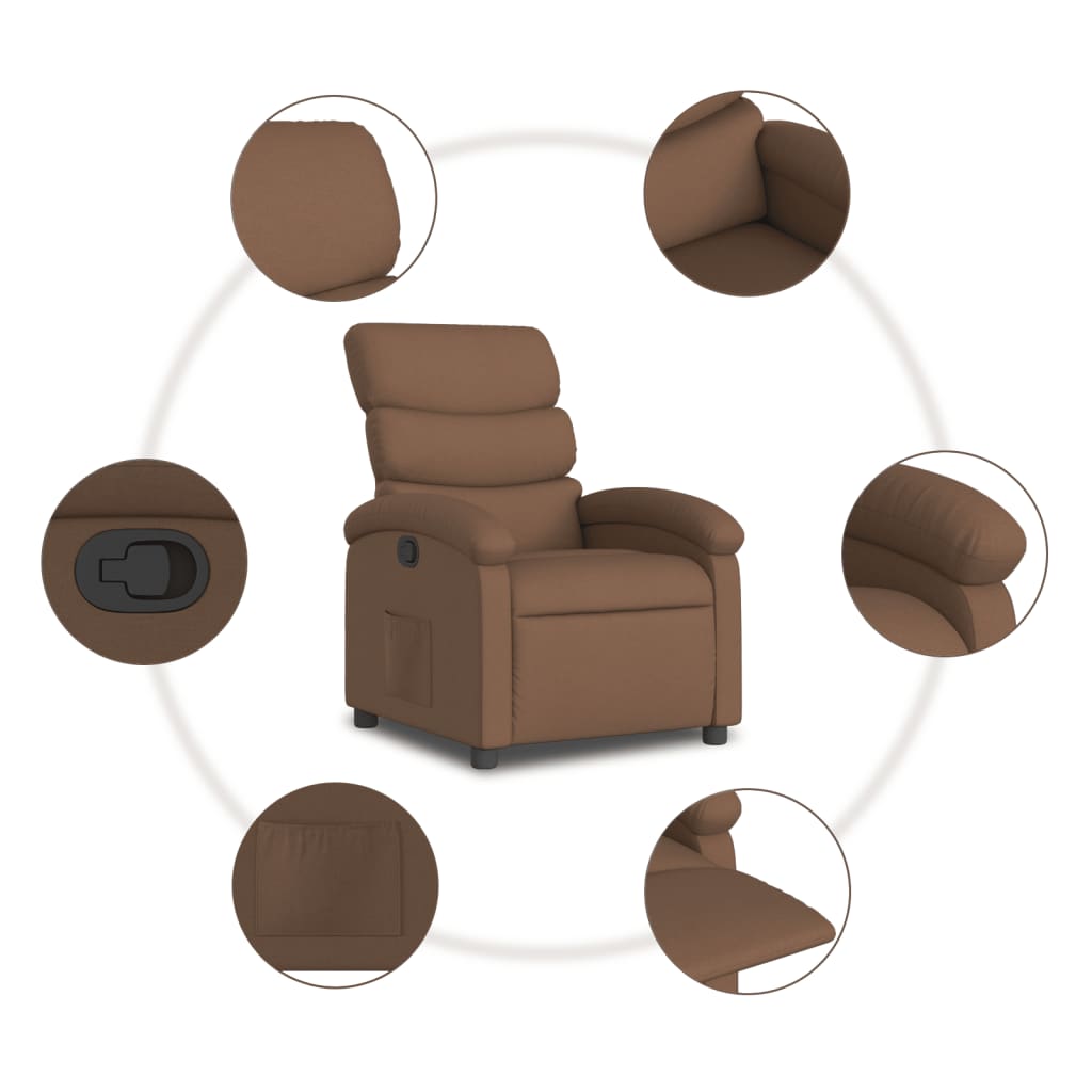 Fauteuil de relaxation tissu marron