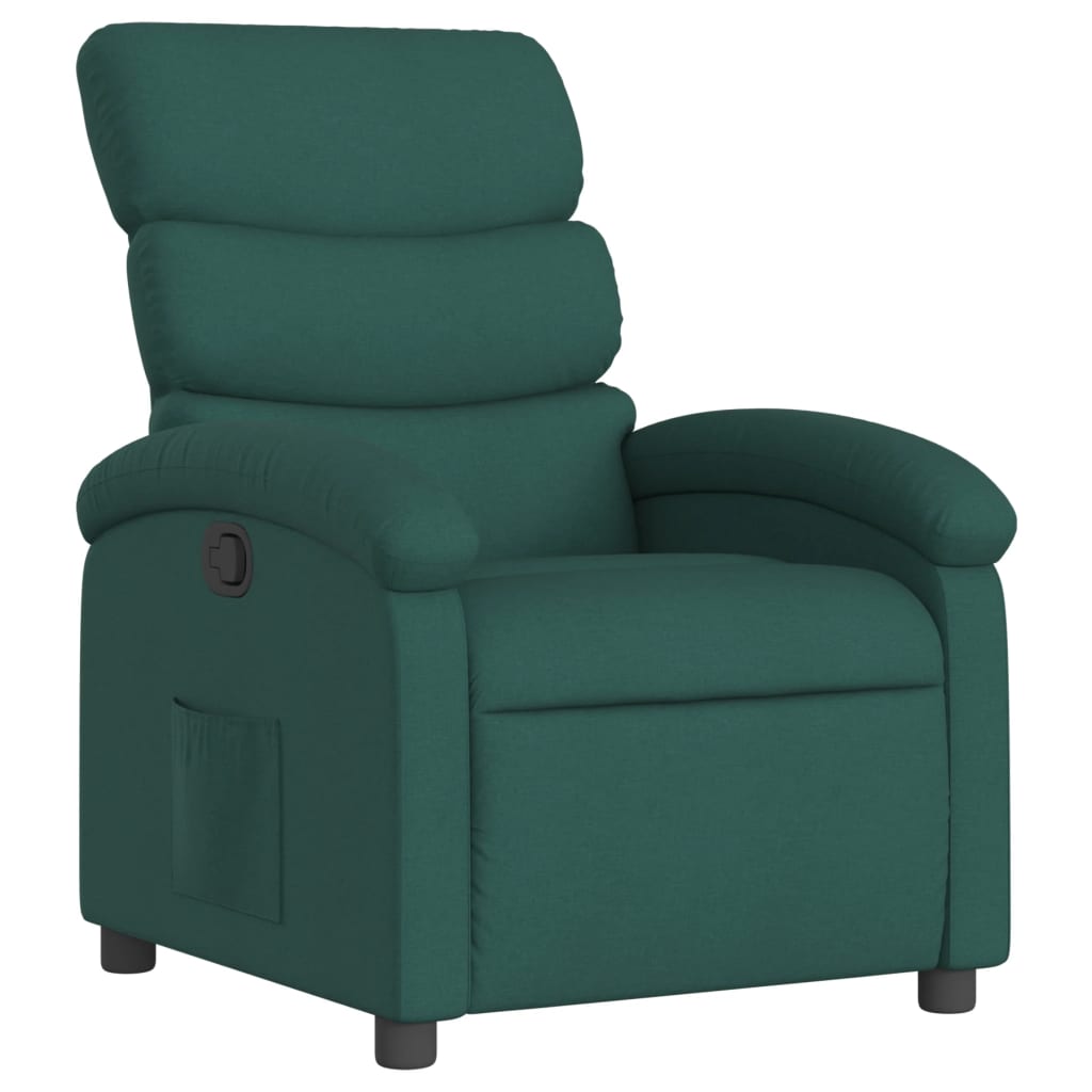 Fauteuil de relaxation tissu vert foncé