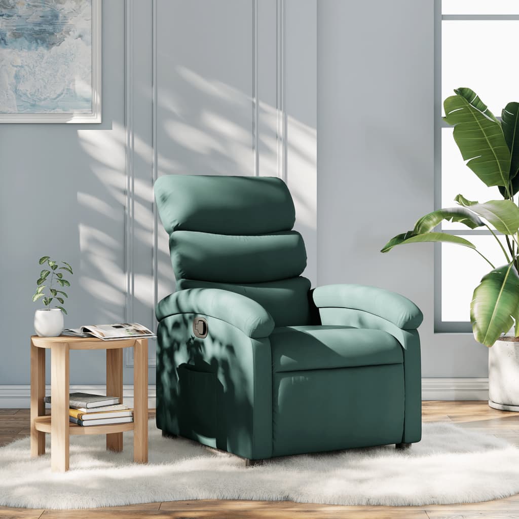 Fauteuil de relaxation tissu vert foncé