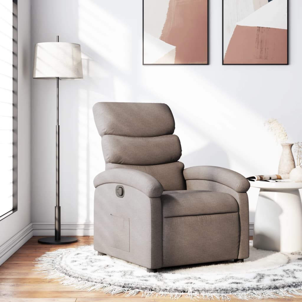 Fauteuil relax tissu taupe