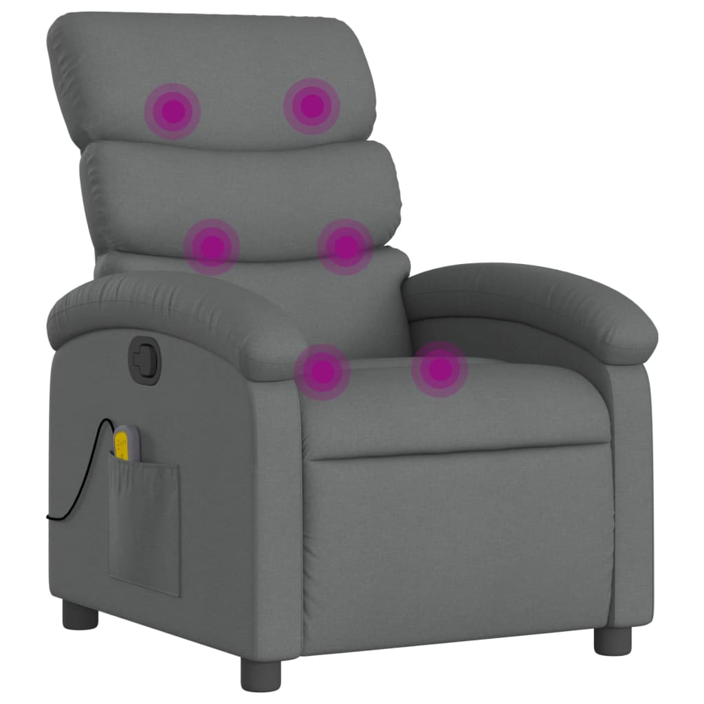 Fauteuil de massage tissu gris foncé