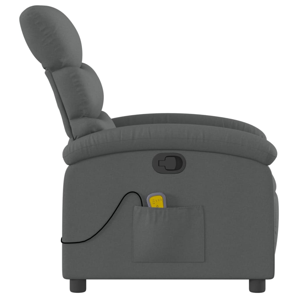 Fauteuil de massage tissu gris foncé