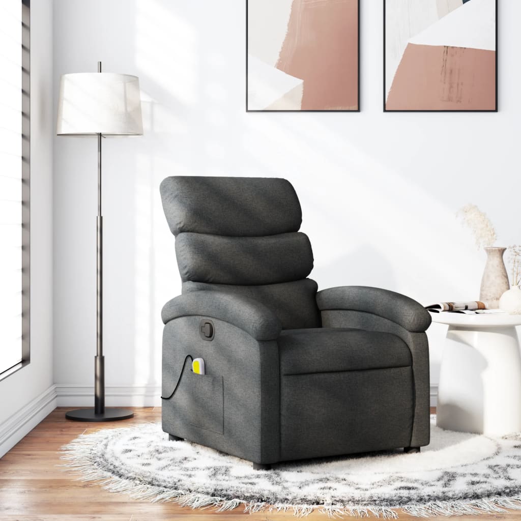 Fauteuil de massage tissu gris foncé