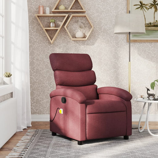 Fauteuil de massage tissu rouge vin