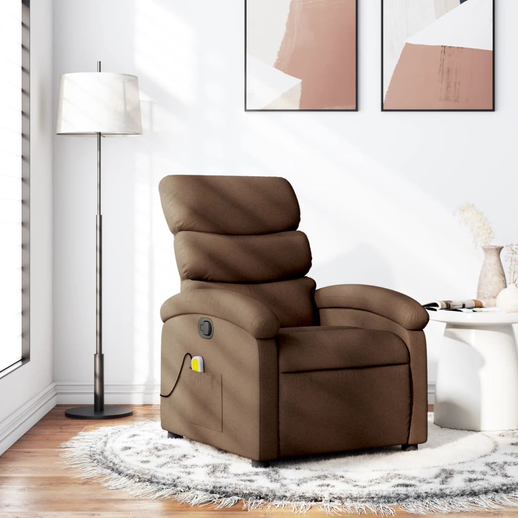 Fauteuil de massage tissu marron