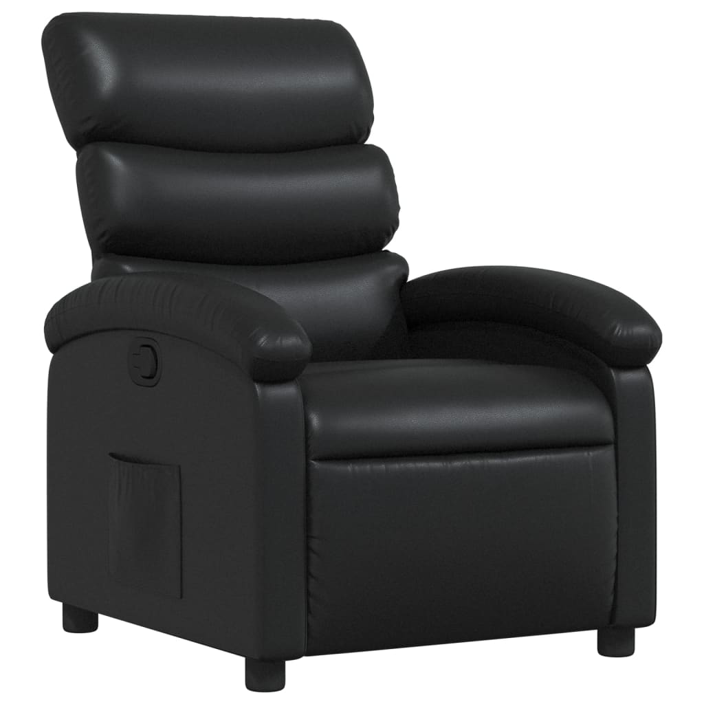 Fauteuil de relaxation simili cuir noir