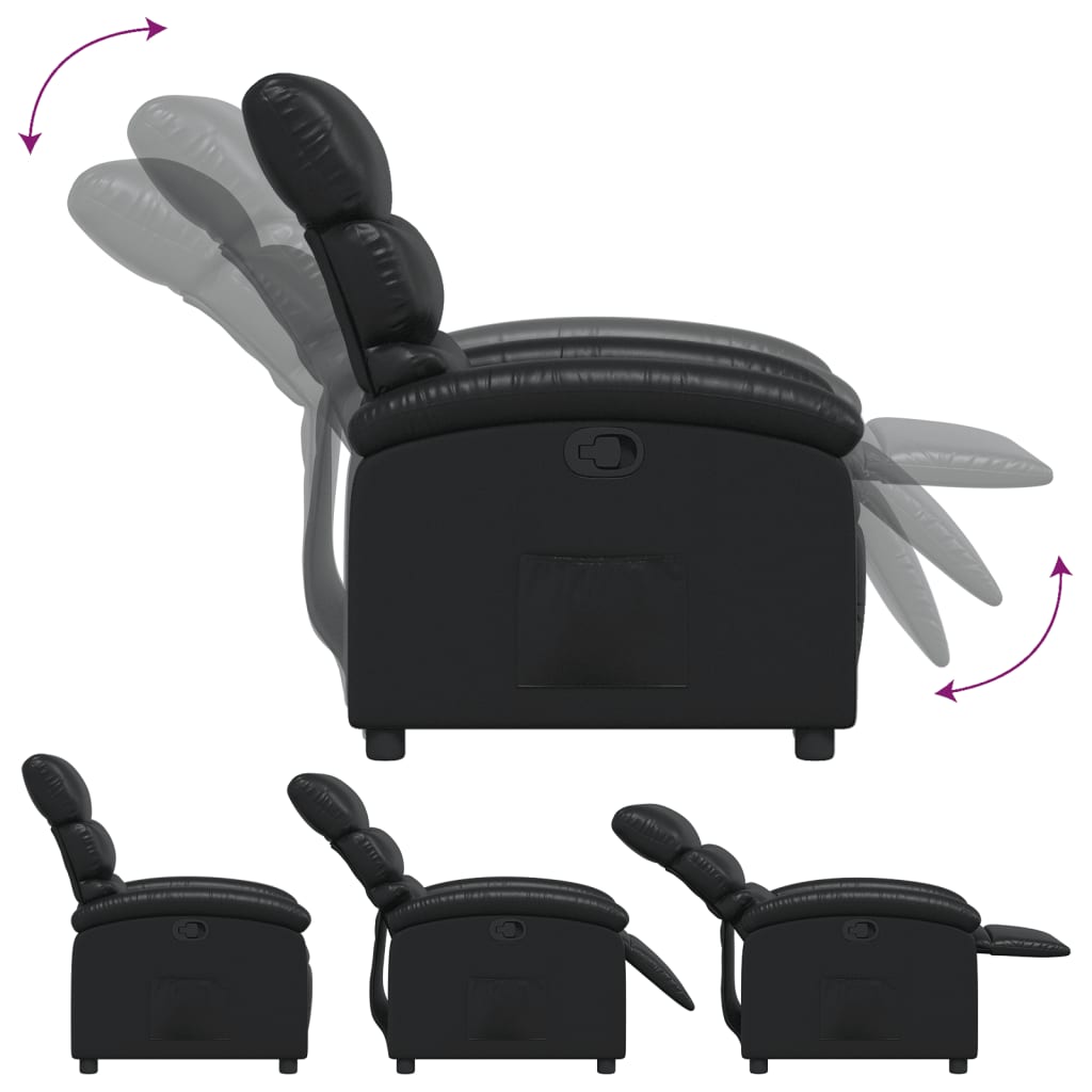 Fauteuil de relaxation simili cuir noir