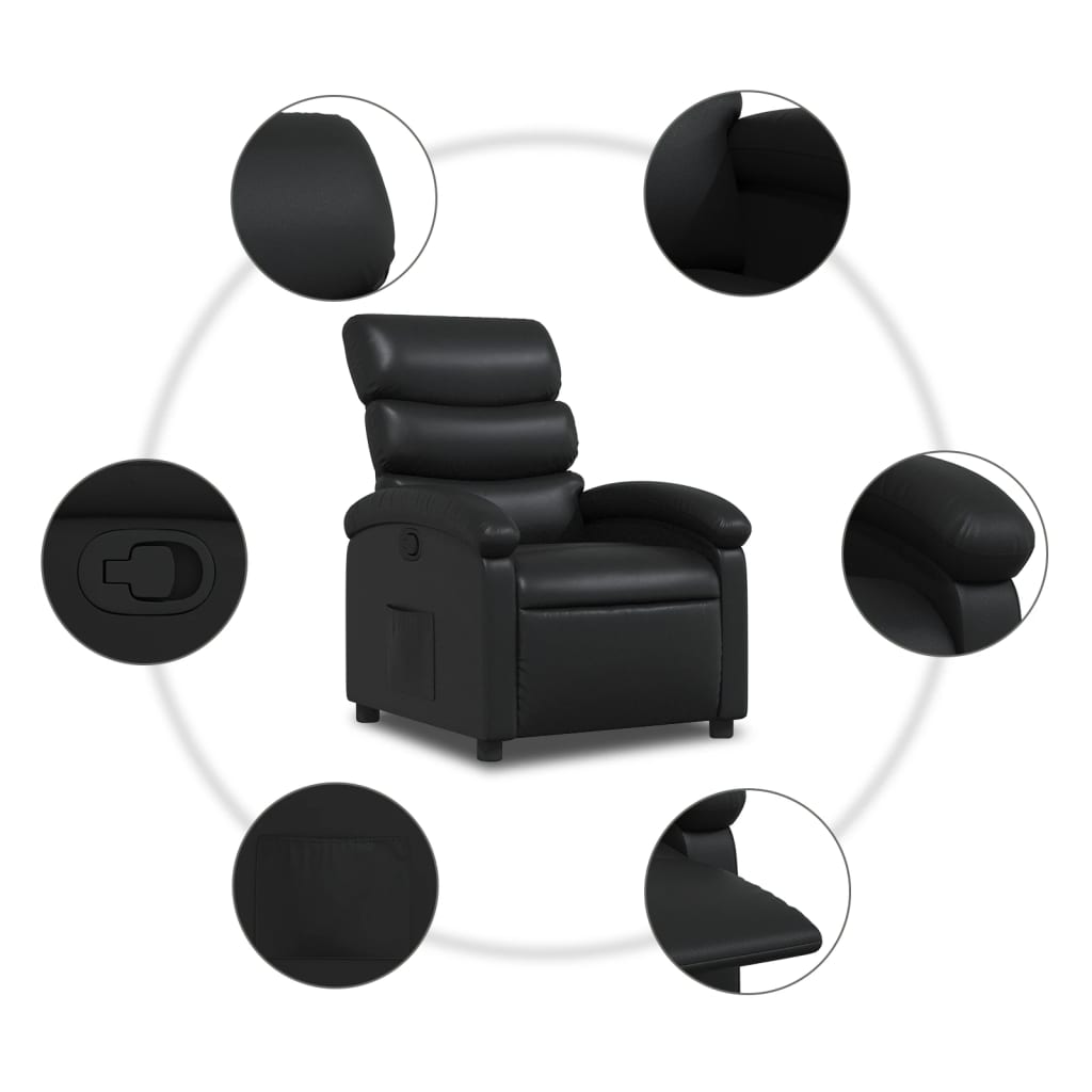 Fauteuil de relaxation simili cuir noir