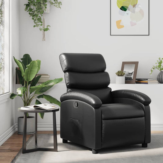 Fauteuil de relaxation simili cuir noir