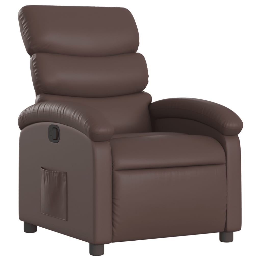 Fauteuil de relaxation simili cuir marron