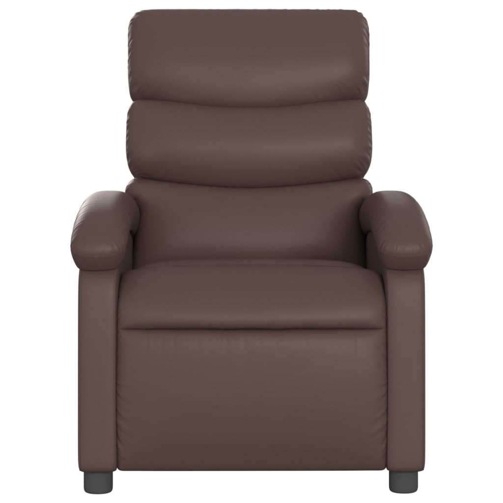 Fauteuil de relaxation simili cuir marron