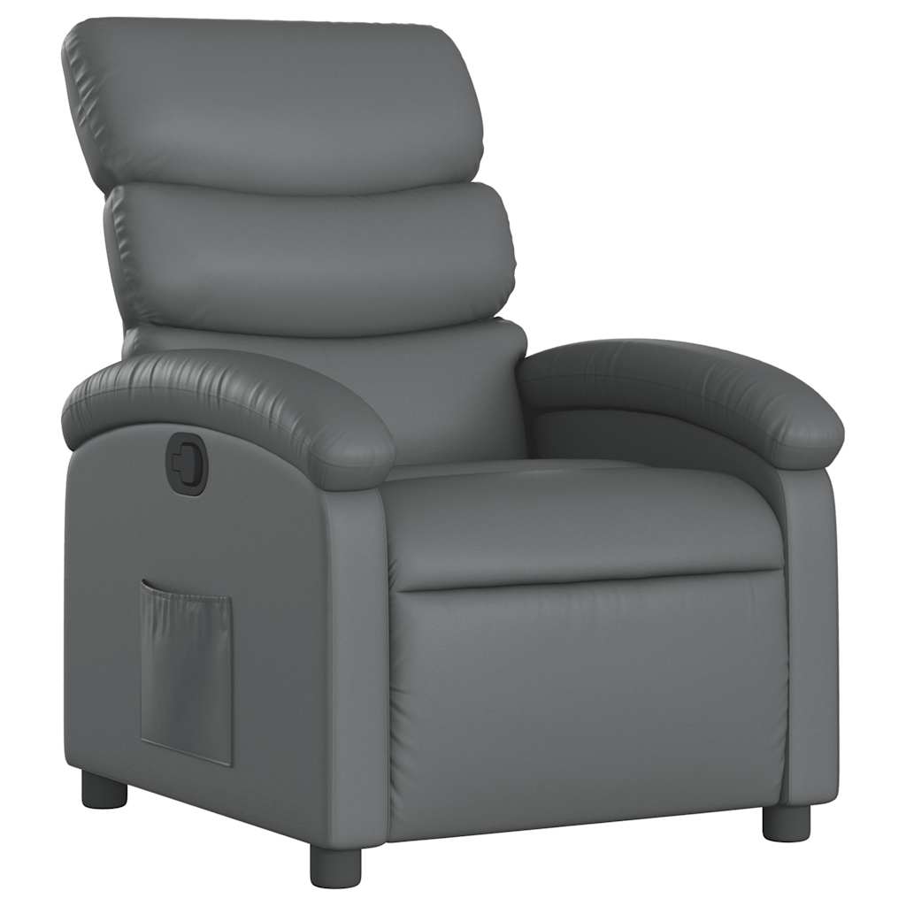 Fauteuil de relaxation simili cuir gris