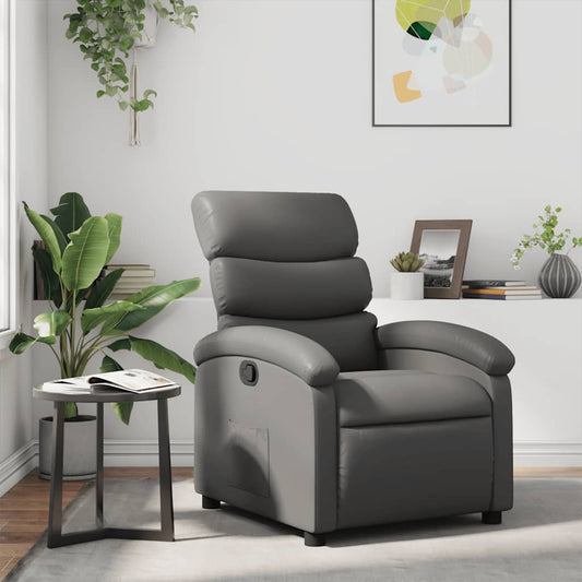 Fauteuil de relaxation simili cuir gris