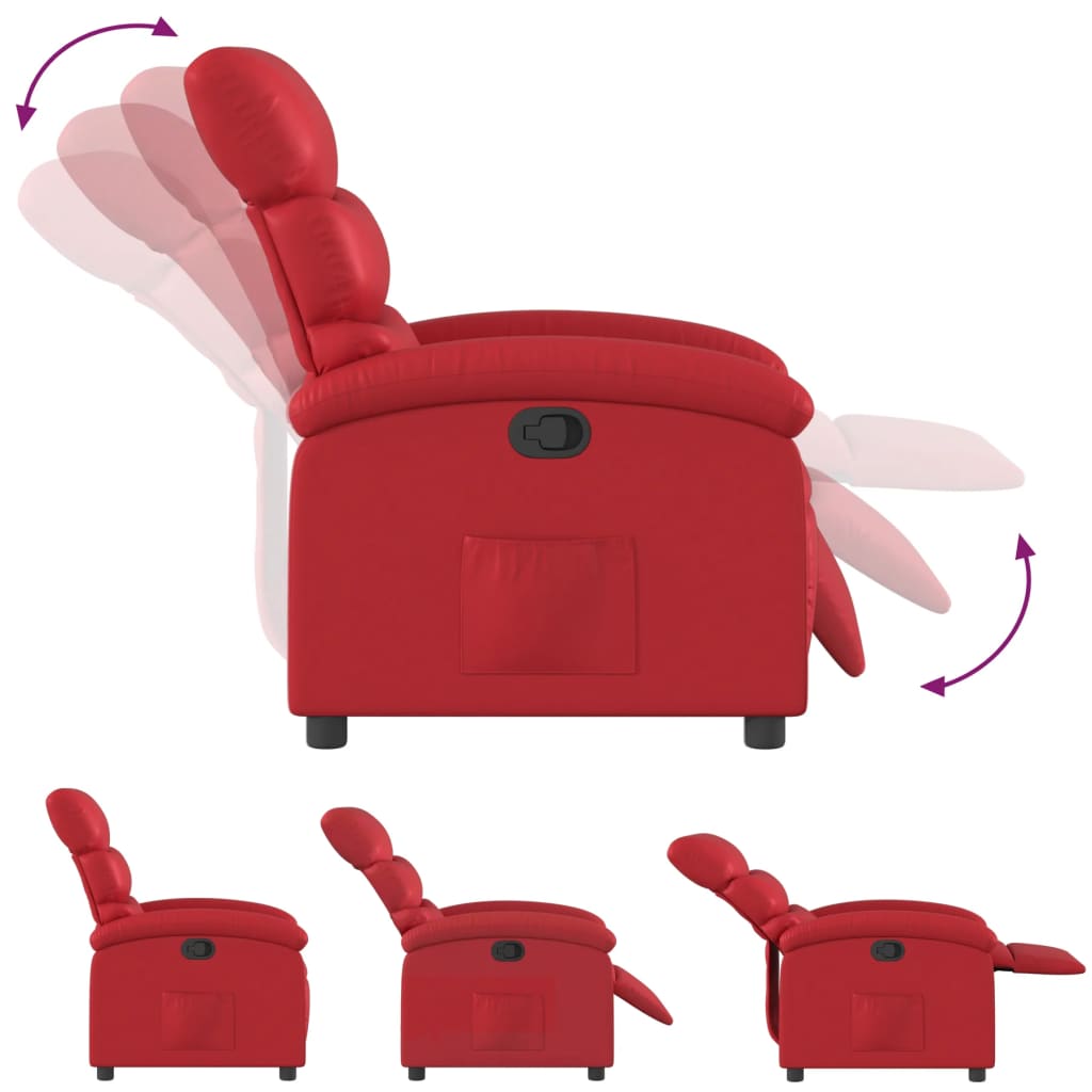 Fauteuil de relaxation simili cuir rouge