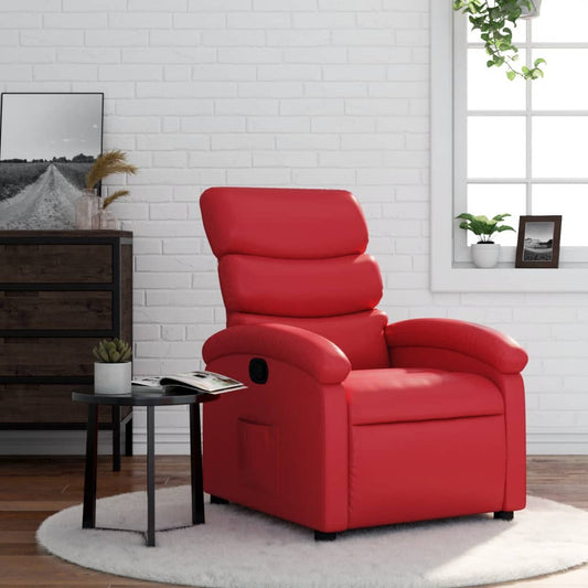 Fauteuil de relaxation simili cuir rouge