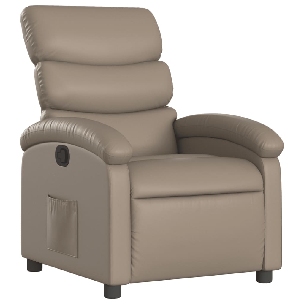 Fauteuil de relaxation simili cuir marron cappuccino