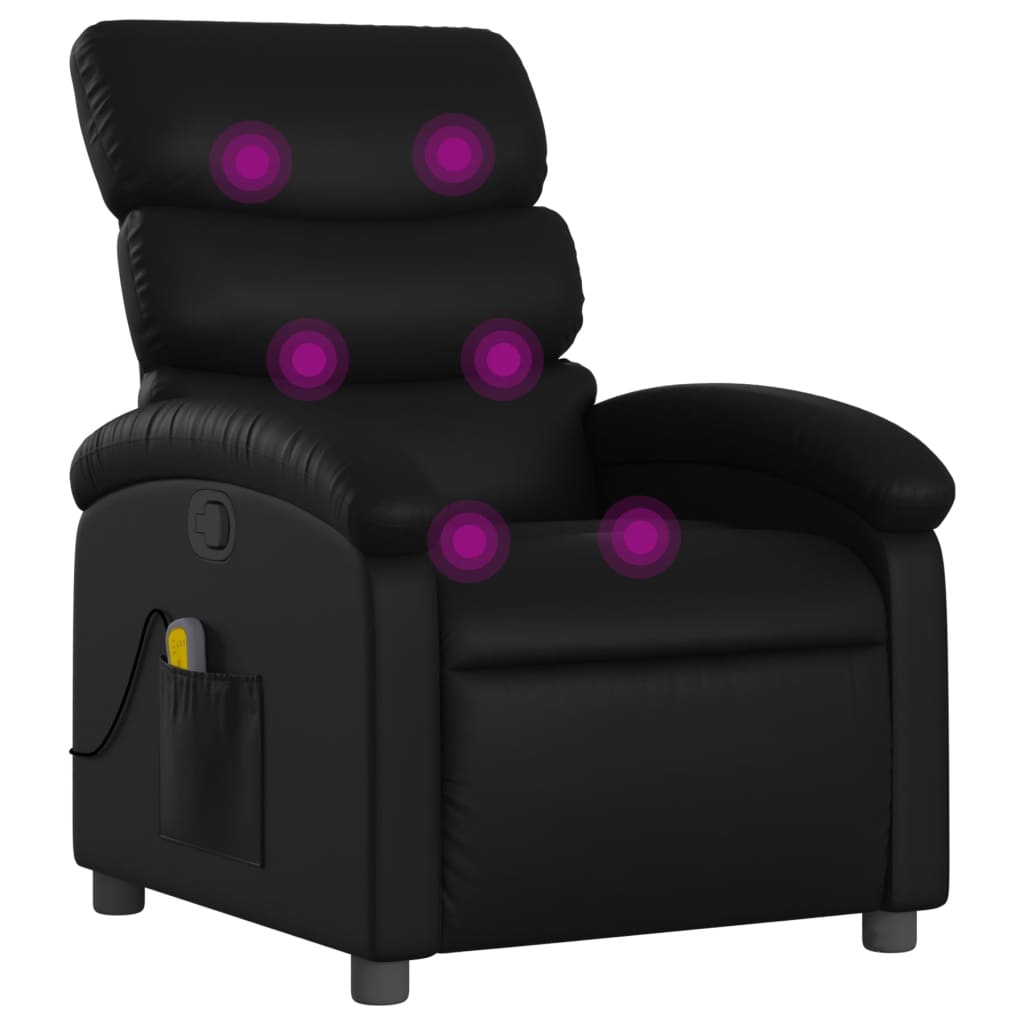 Fauteuil de massage simili cuir noir