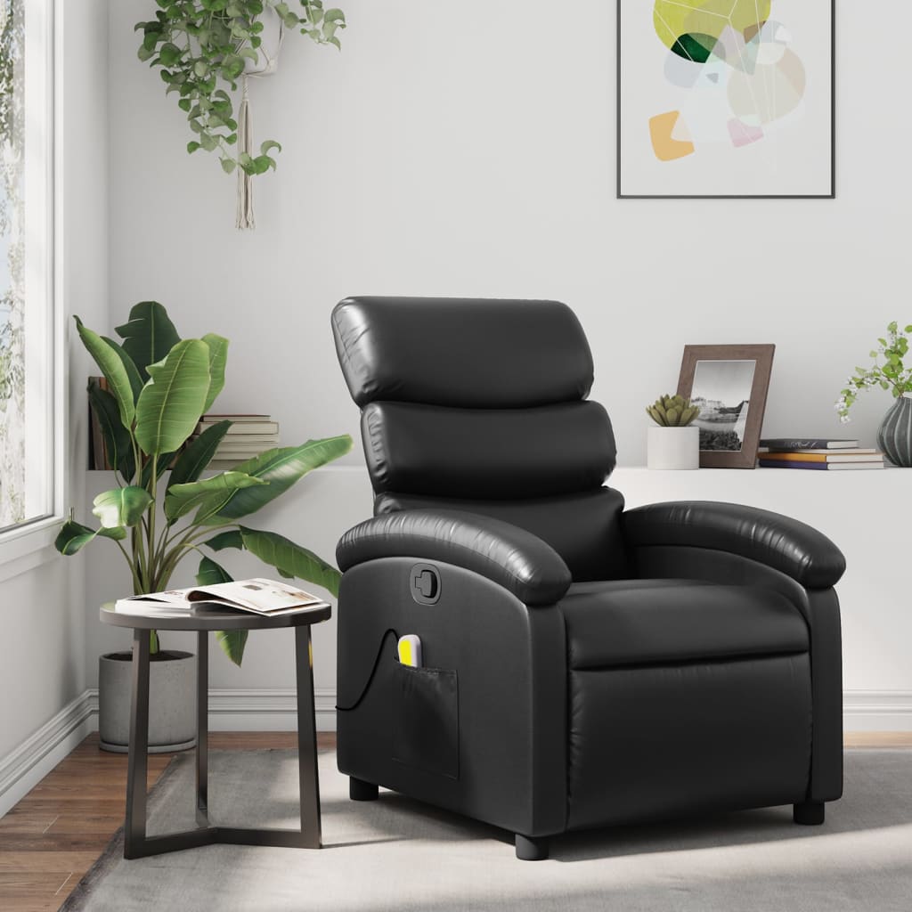 Fauteuil de massage simili cuir noir