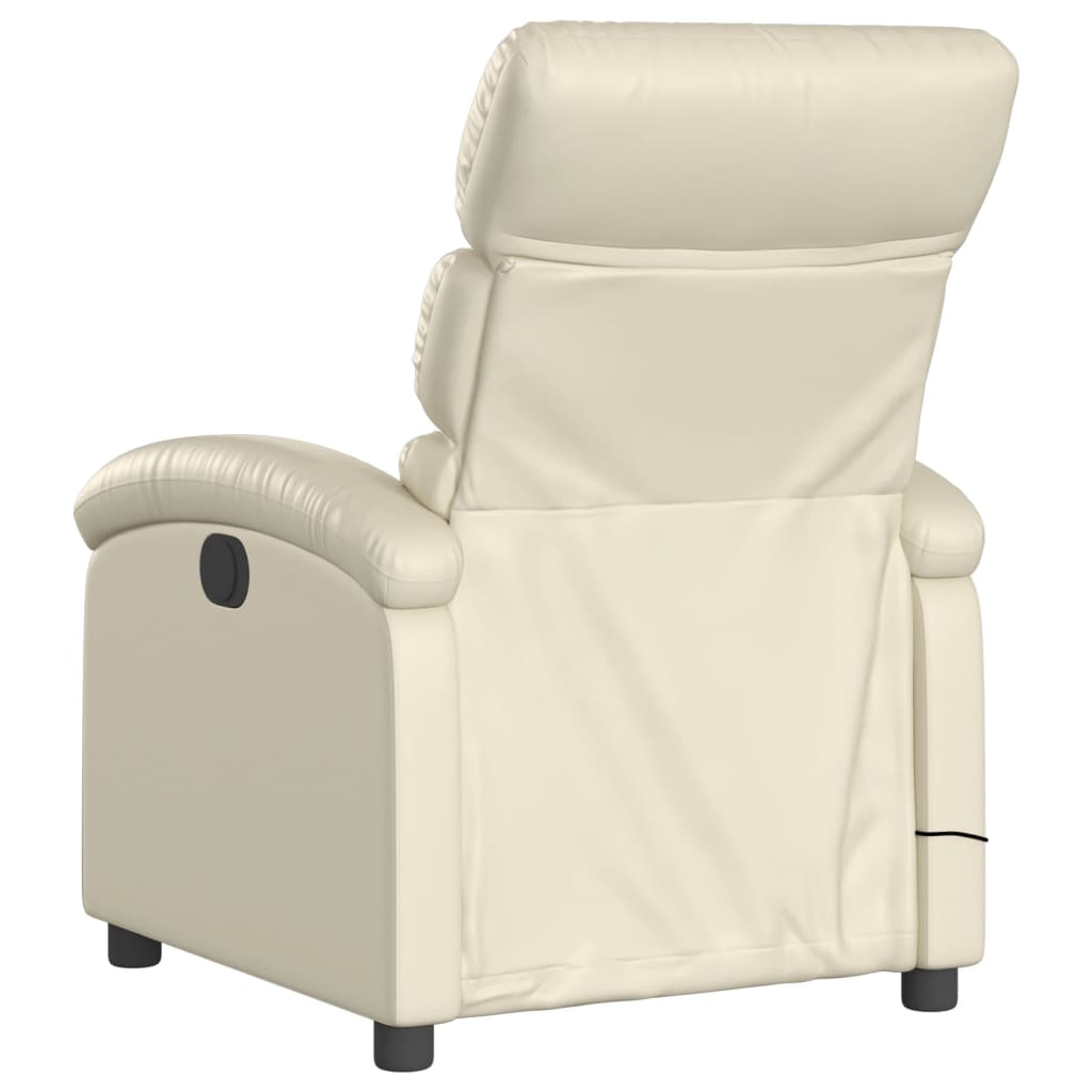 Fauteuil de massage simili cuir crème