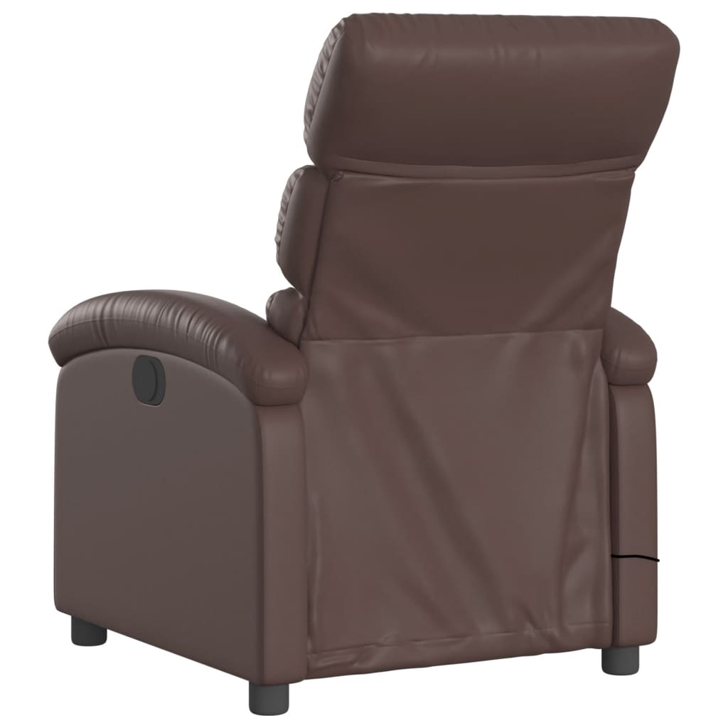 Fauteuil de massage simili cuir marron