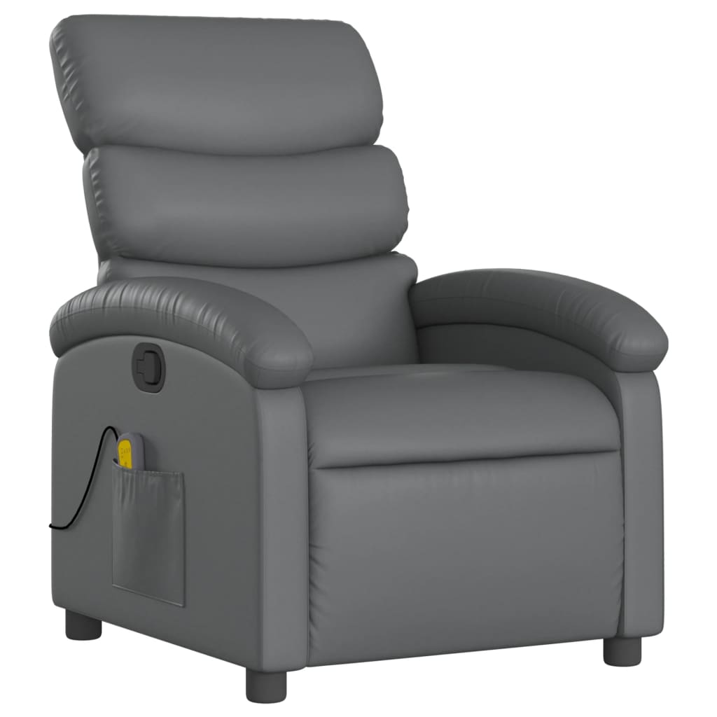 Fauteuil de massage simili cuir gris