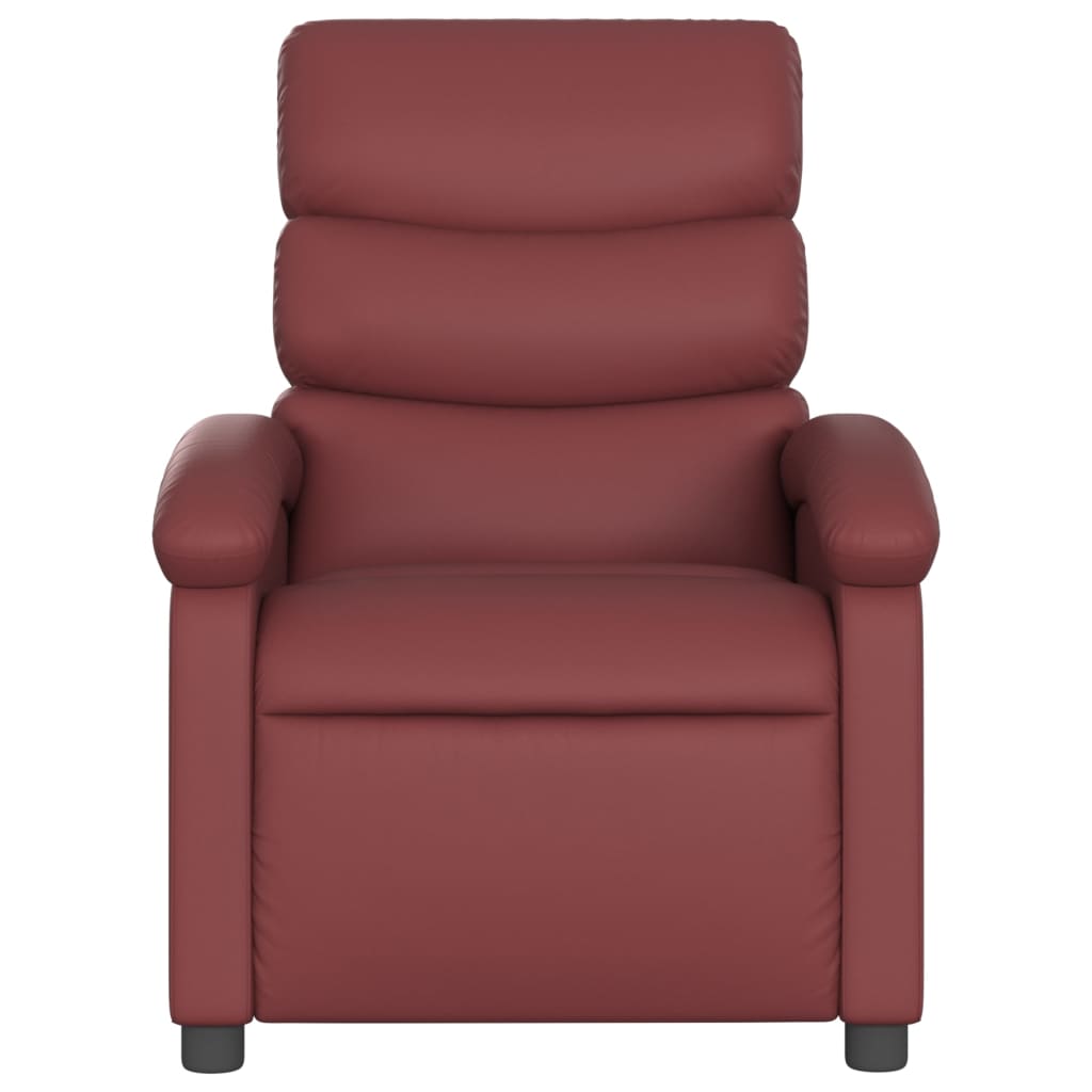 Fauteuil de massage simili cuir rouge vin