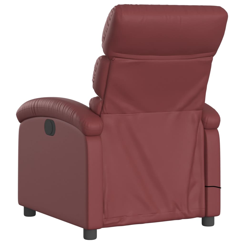 Fauteuil de massage simili cuir rouge vin