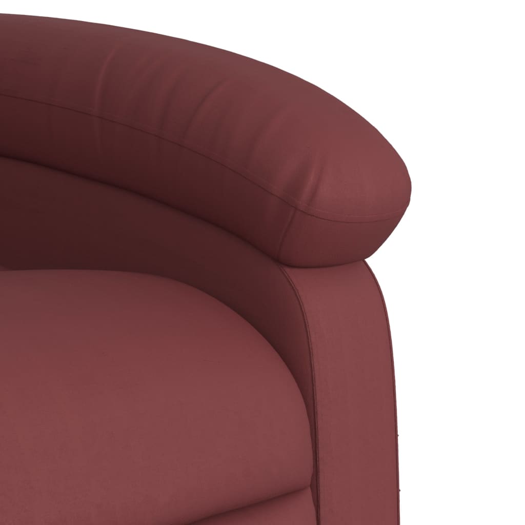 Fauteuil de massage simili cuir rouge vin