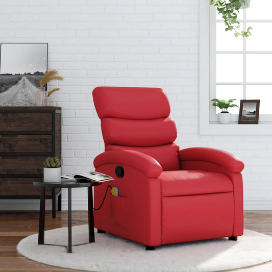 Fauteuil de massage simili cuir rouge