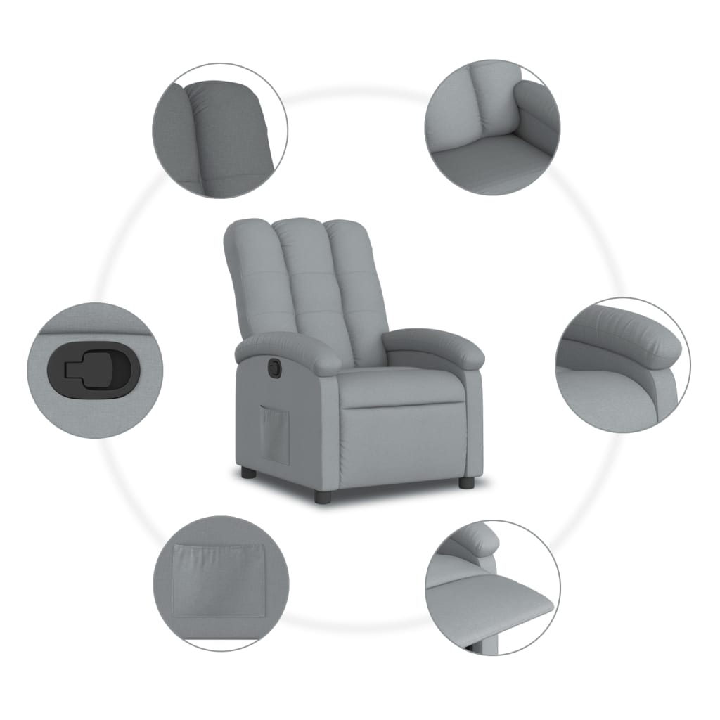 Fauteuil de relaxation tissu gris clair