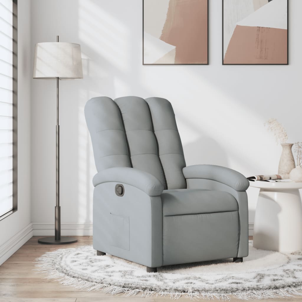 Fauteuil de relaxation tissu gris clair