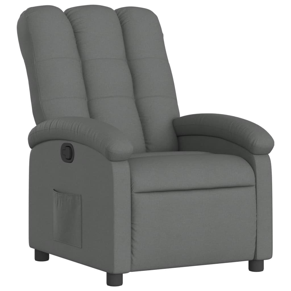 Fauteuil de relaxation tissu gris foncé