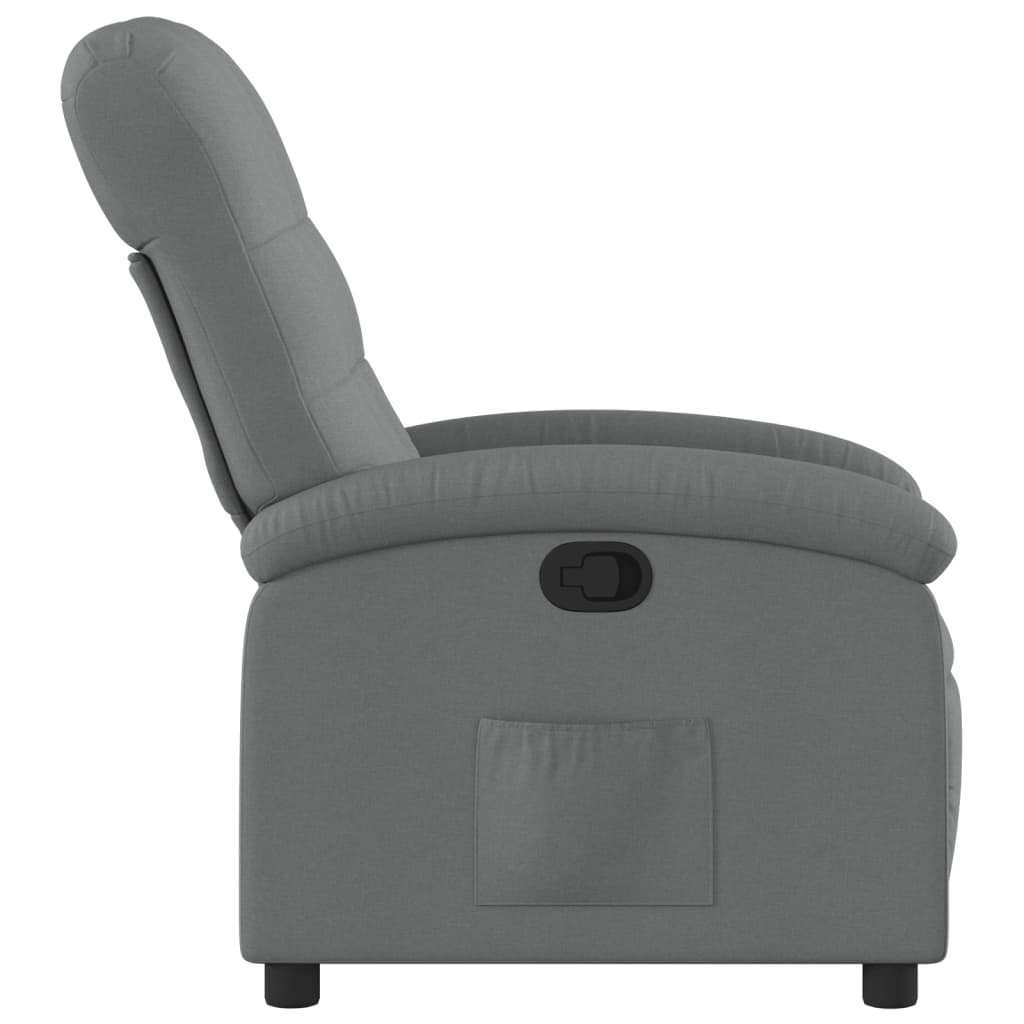 Fauteuil de relaxation tissu gris foncé