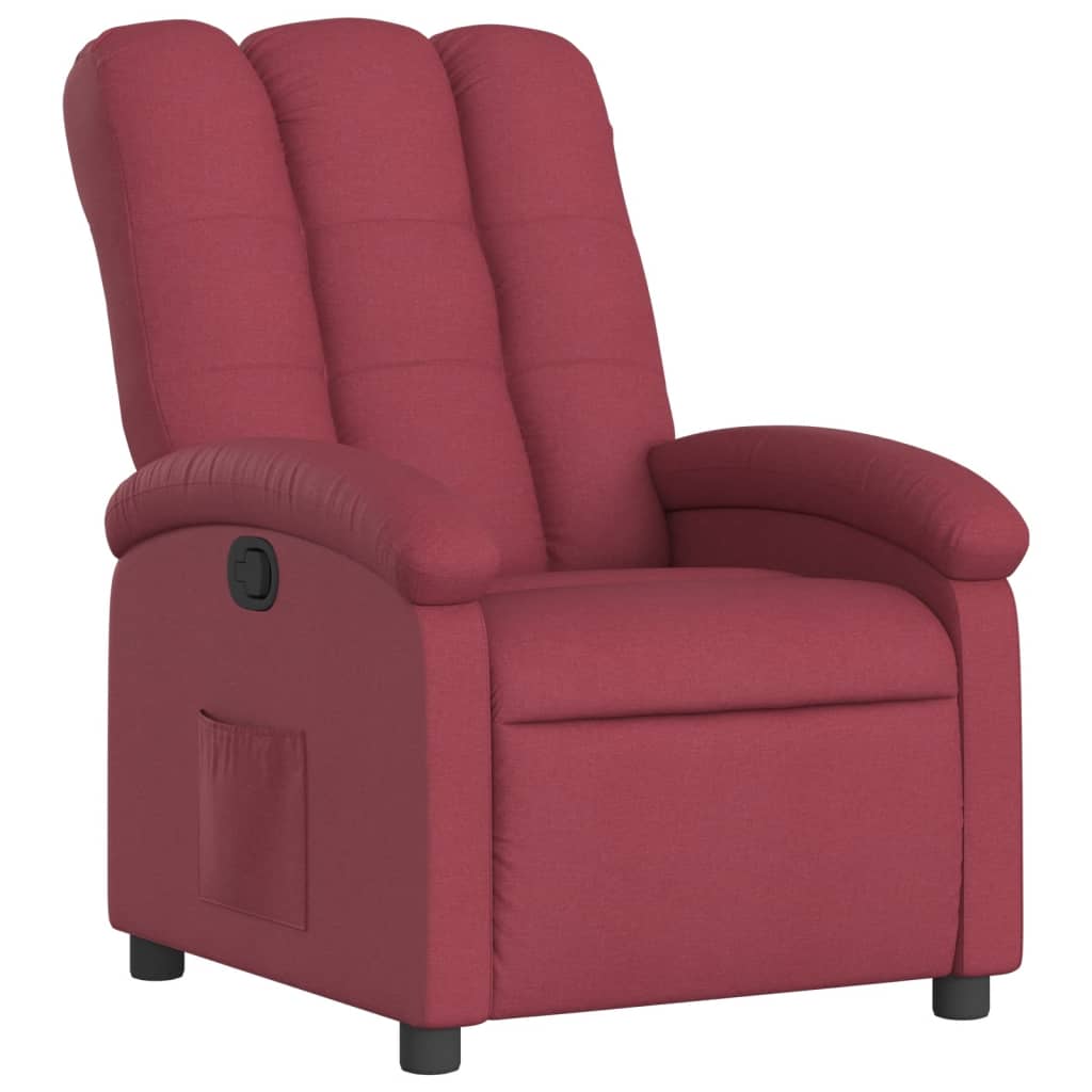 Fauteuil de relaxation tissu rouge vin