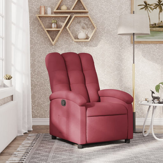 Fauteuil de relaxation tissu rouge vin