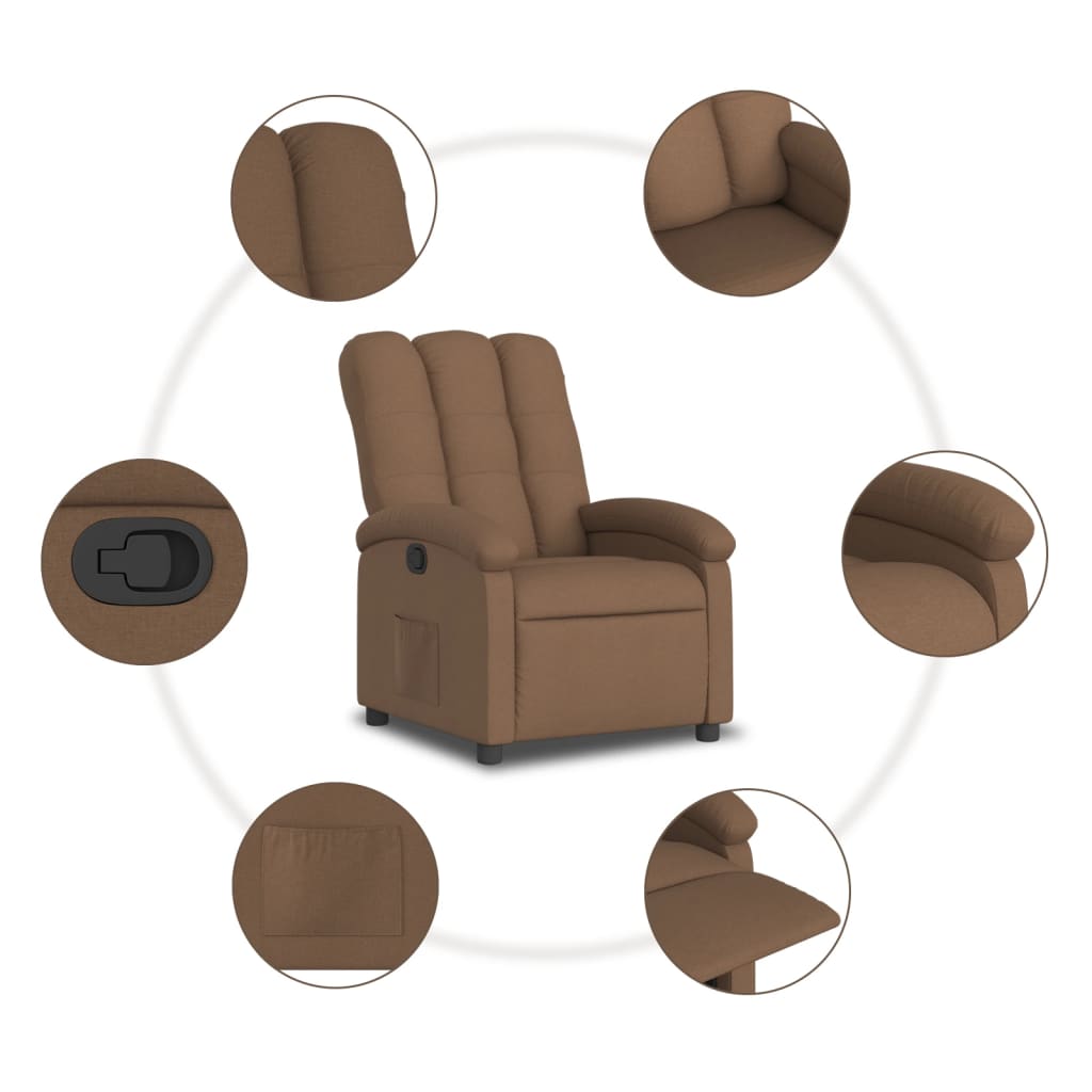 Fauteuil de relaxation tissu marron