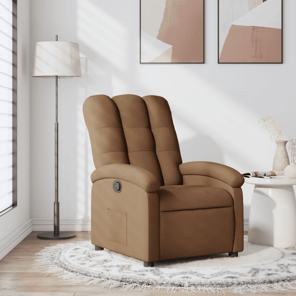 Fauteuil de relaxation tissu marron