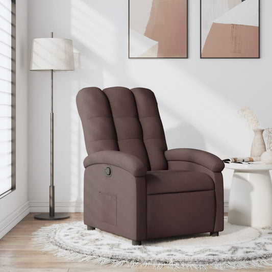Fauteuil de relaxation tissu marron foncé
